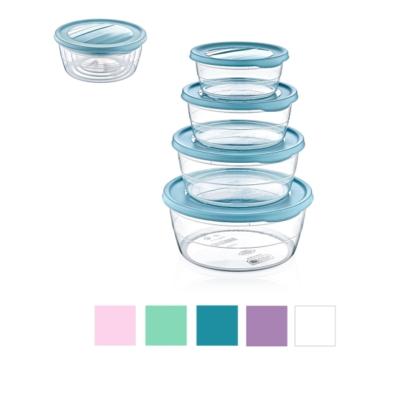 4 apvalių maisto laikymo indų rinkinys Trend Box