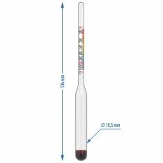 Mini alkoholio matuoklis (areometras)