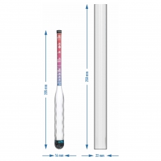 Nedūžtantis alkoholio matuoklis su matavimo cilindru