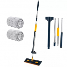 Plokščias grindų šluostės rinkinys su vandens išspaudimo sistema