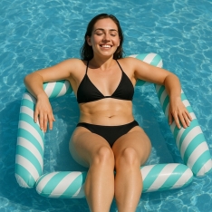 Pripučiamas vandens hamakas / čiužinys su tinkleliu