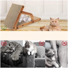 Vertikali kačių draskyklė su mediniu rėmu ir žaisliuku