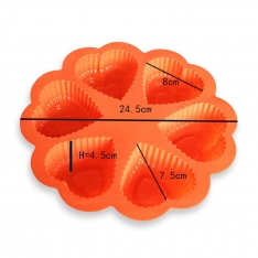 Silikoninė kepimo forma širdelės formos keksiukams