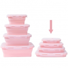 Stačiakampių silikoninių maisto indelių rinkinys