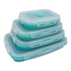 Stačiakampių silikoninių maisto indelių rinkinys (mėlyna)