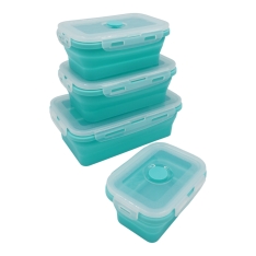 Stačiakampių silikoninių maisto indelių rinkinys (mėlyna)