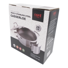 26 cm nerūdijančio plieno puodas su dangčiu