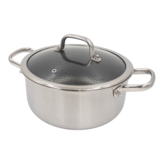 24 cm nerūdijančio plieno puodas su dangčiu