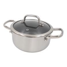 20 cm nerūdijančio plieno puodas su dangčiu