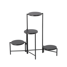 4 lygių stovas gėlėms ir augalams 60 × 43 × 60 cm, juodas