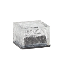 Stiklinė saulės lempa – kubas 7 × 7 × 5 cm, šaltai balta LED