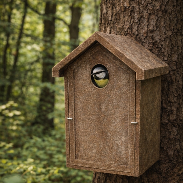 Inkilas paukščiams iš polimermedžio su 3,5 cm. skyle