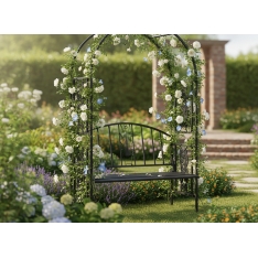 Sodo pergolė su suoliuku 122 x 58 x 203 cm