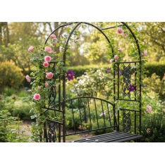 Sodo pergolė su suoliuku 122 x 58 x 203 cm