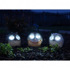 Saulės energija įkraunama sodo lempa „Pelėda“