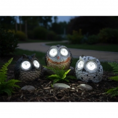 Saulės energija įkraunama sodo lempa „Pelėda“