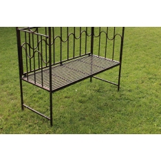 Sodo pergolė su suoliuku, antikinės rudos spalvos, metalinė