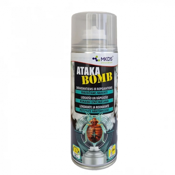 Ataka BOMB insekticidas skraidantiems ir ropojantiems vabzdžiams, 400 ml