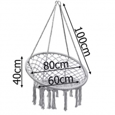 Pakabinamas hamakas su atlošu (pilkas)