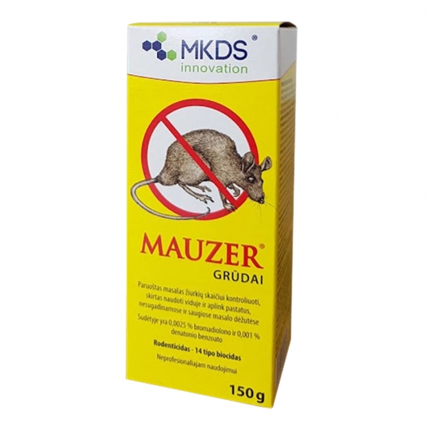 Mauzer grūdai pelių ir žiurkių naikinimui, 150 g