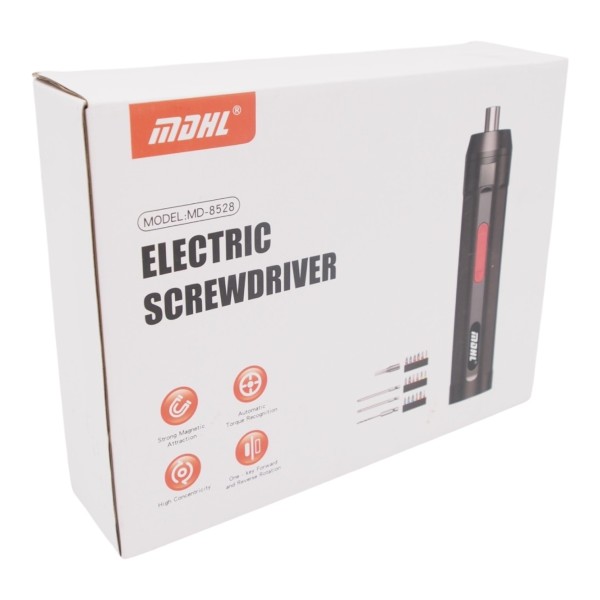 Elektrinis atsuktuvas su antgalių rinkiniu