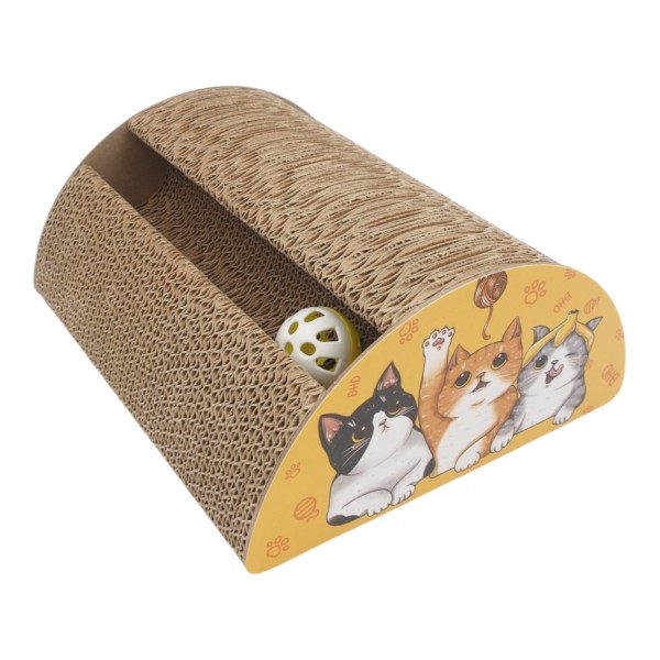 Kartono draskyklė katėms su žaisliuku, 25 x 23 x 11 cm