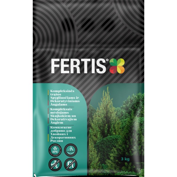 Kompleksinės trąšos Spygliuočiams ir dekoratyviniams augalams FERTIS, 3kg