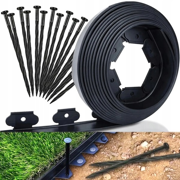 Plastikinis vejos apvadas - bortelis 10m +20 vinių