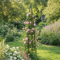 Kūginė sodo pergolė – obeliskas augalams (plieninė, pastatoma)