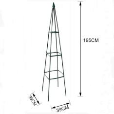Kūginė sodo pergolė – obeliskas augalams (plieninė, pastatoma)