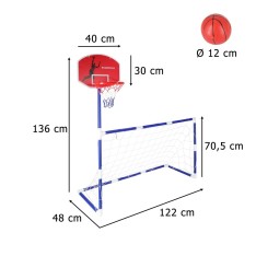 2in1 sporto rinkinys vaikams – futbolo vartai ir krepšinio lenta