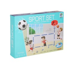2in1 sporto rinkinys vaikams – futbolo vartai ir krepšinio lenta