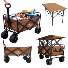 Sulankstomas transportavimo vežimėlis su stalu 2in1