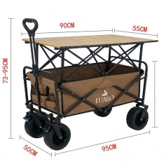 Sulankstomas transportavimo vežimėlis su stalu 2in1