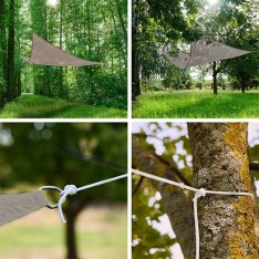 Trikampė saulės pavėsio burė 3×3×3 m – apsauga nuo saulės ir lietaus