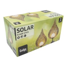 Saulės energija įkraunamos lauko lempos „Solar Flame Stick“ (2 vnt.)