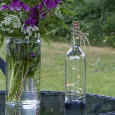 Dekoratyvinė LED lemputė stiklinėje butelio formoje