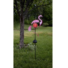 lauko LED lempa „Flamingo“ su saulės baterija (80 cm)