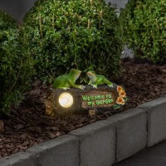 Lauko LED lempa „Frogy“ su saulės baterija (24 × 14 cm)