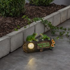 Lauko LED lempa „Frogy“ su saulės baterija (24 × 14 cm)