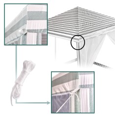 Sodo palapine su tinkleliu nuo uodų 3 x 3 m