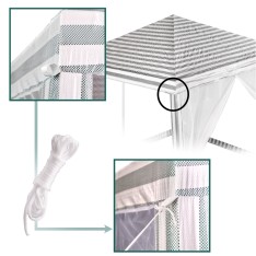 Sodo palapine su tinkleliu nuo uodų 3 x 3 m