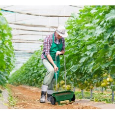 Rankinis sėklų ir trąšų barstytuvas su ratais 10L