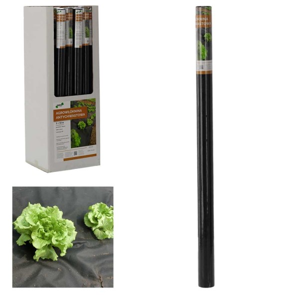 Agroplėvelė nuo piktžolių 1 x 10 m, juoda, 50 g/m²