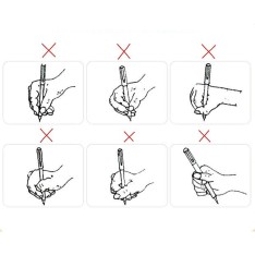 Ergonominis pieštuko laikiklis vaikams – 3 vnt. rinkinys