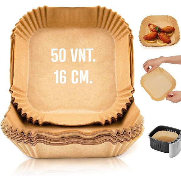 Kepimo popierinės formelės kvadratinės 16 cm (50 vnt.)