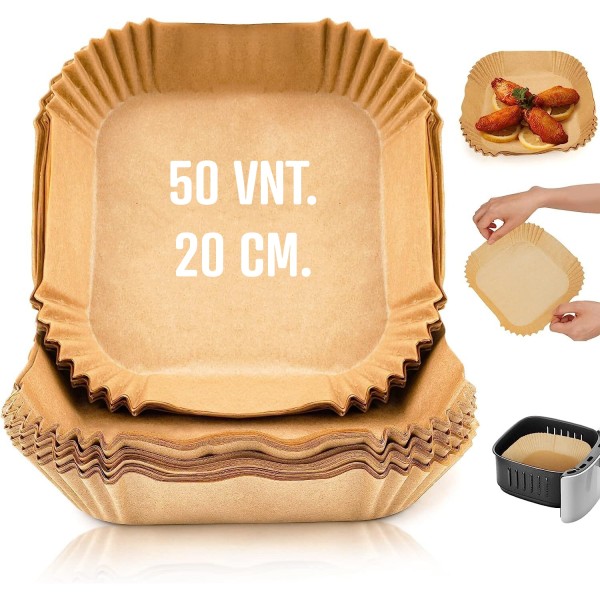Kepimo popierinės formelės kvadratinės 20 cm (50 vnt.)