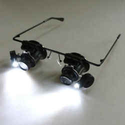 Padidinimo akiniai lupa su LED